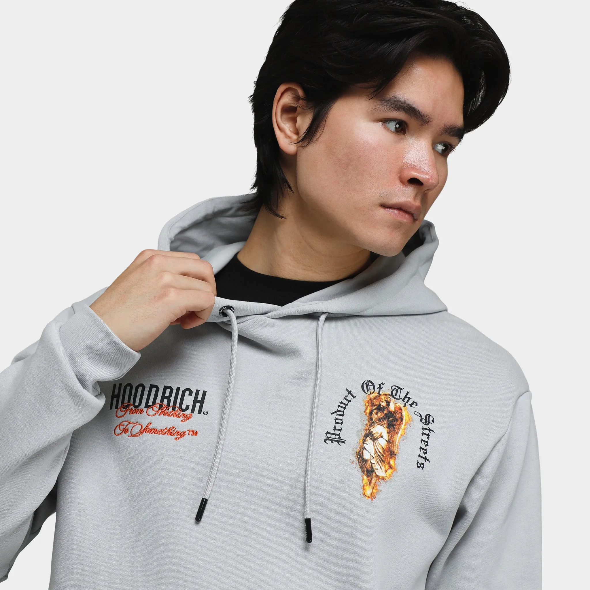 Mens Hoodrich Hoodrich Vici Pullover Hoodie Harbor Mist / White - Persimmon Orange