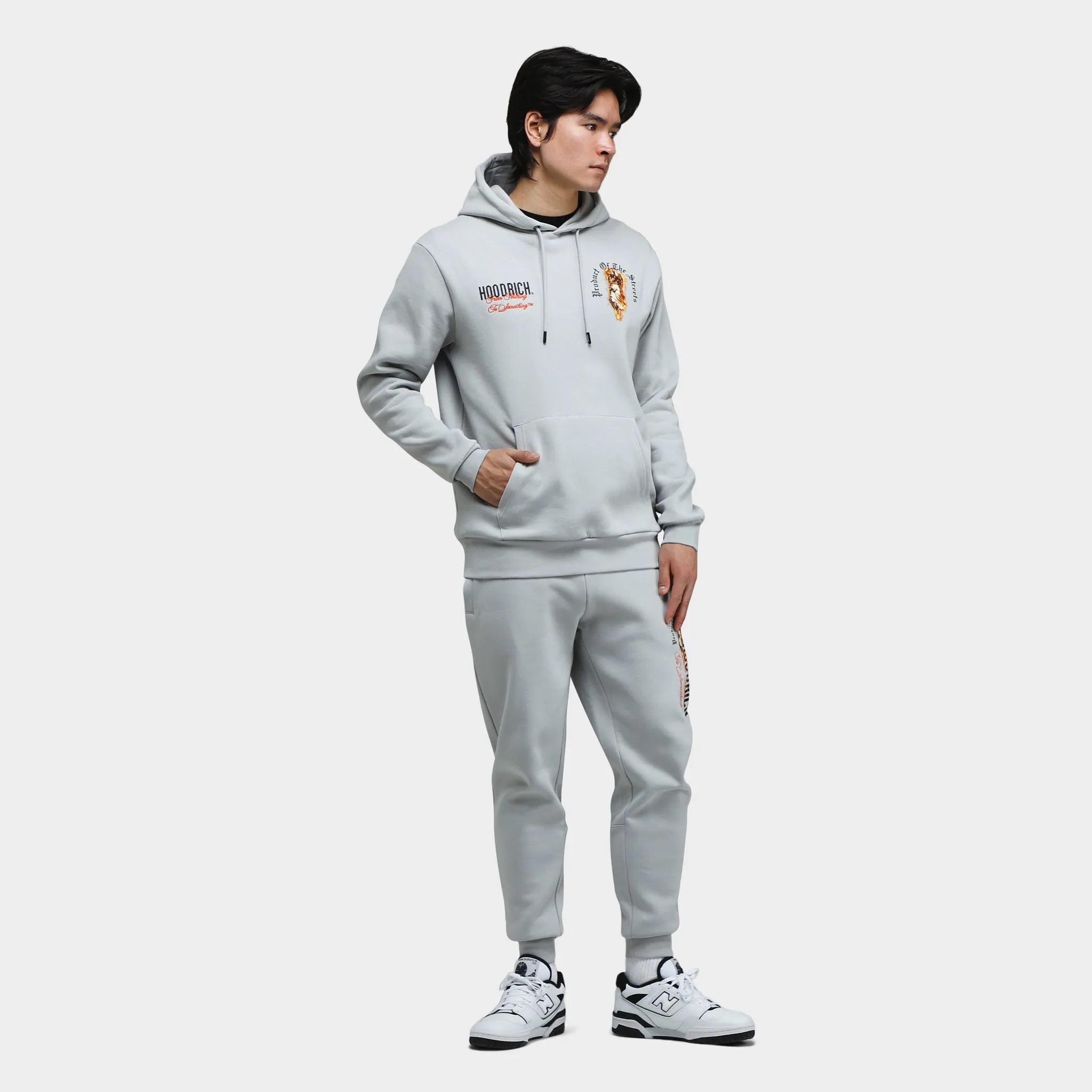 Mens Hoodrich Hoodrich Vici Pullover Hoodie Harbor Mist / White - Persimmon Orange