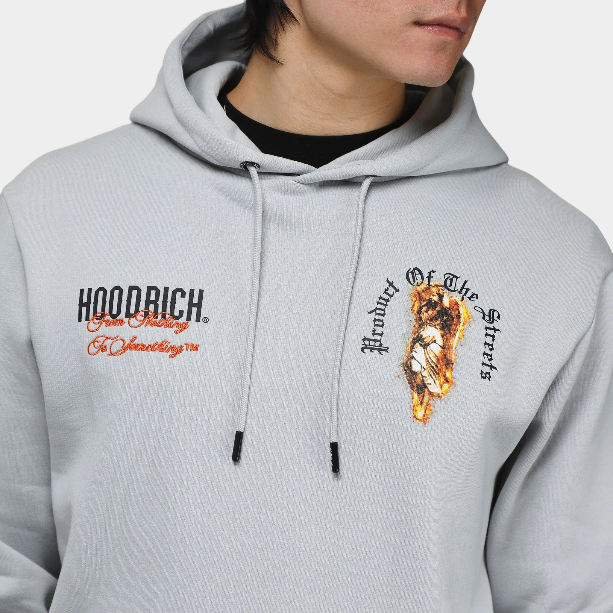 Mens Hoodrich Hoodrich Vici Pullover Hoodie Harbor Mist / White - Persimmon Orange