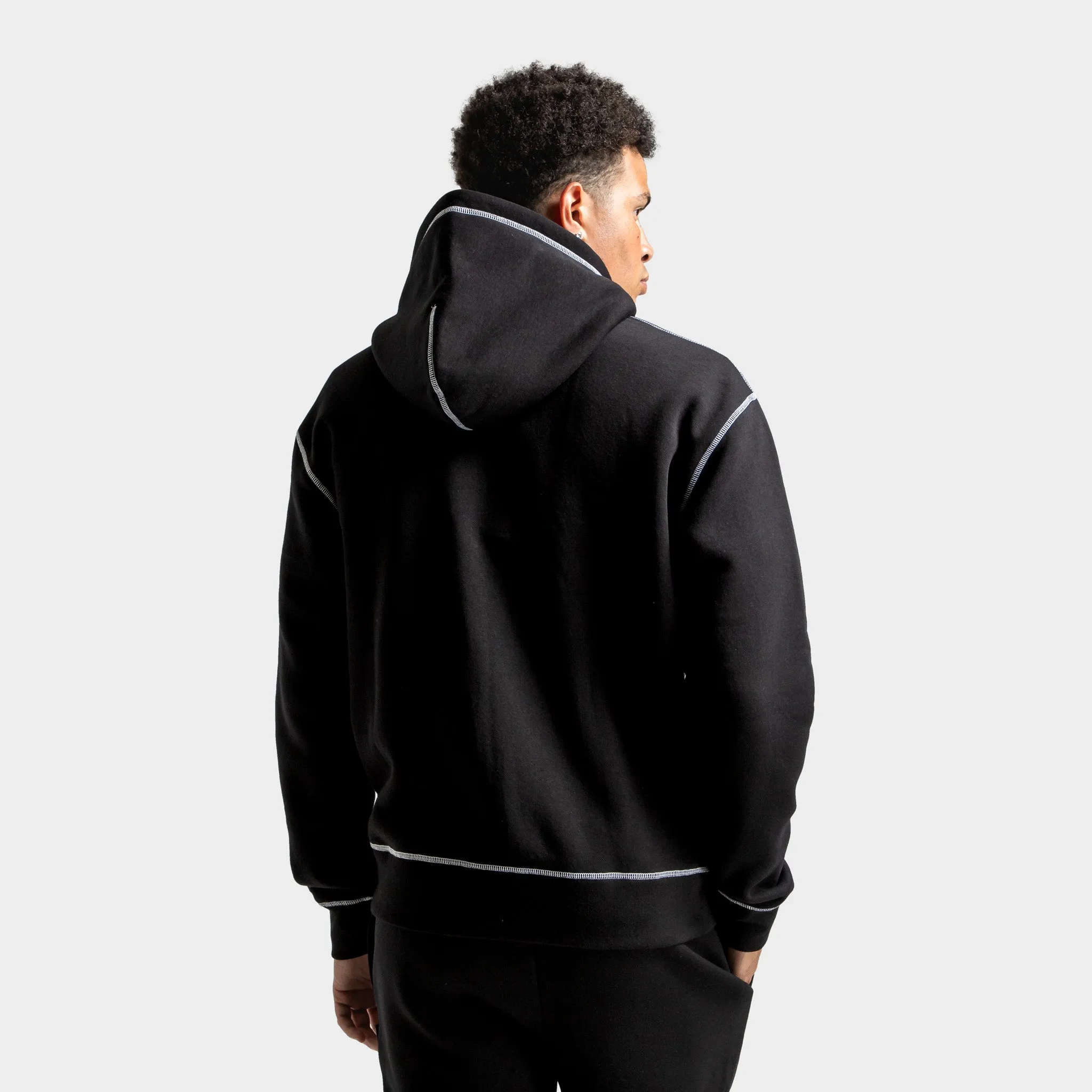 Mens Hoodrich Hoodrich Wandal Zip-through Hoodie Black / Lava Smoke - Quiet Grey