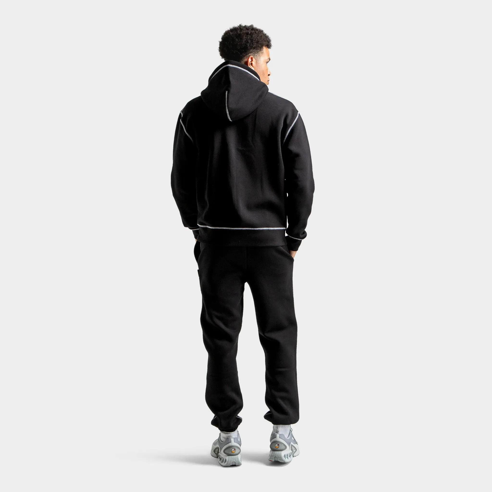 Mens Hoodrich Hoodrich Wandal Zip-through Hoodie Black / Lava Smoke - Quiet Grey