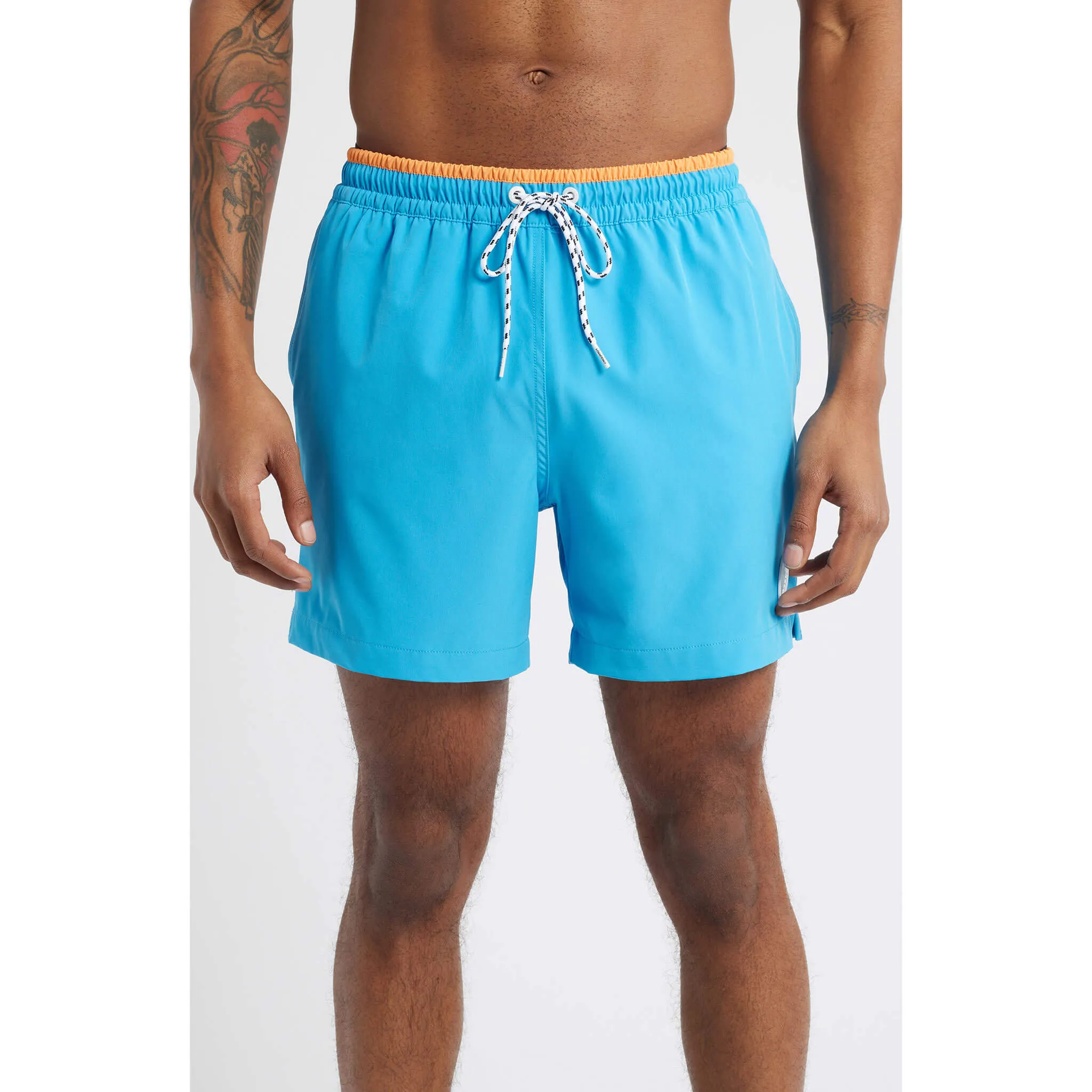 Mens Johnnie-O Chubbies 5.5-Inch The Blue Barracudas Swim Trunks - Bright Blue - Solid
