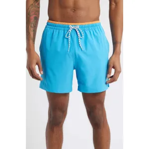 Mens Johnnie-O Chubbies 5.5-Inch The Blue Barracudas Swim Trunks - Bright Blue - Solid