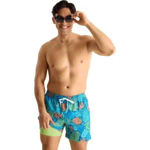 Mens Johnnie-O Chubbies 5.5-Inch The Coral Quarrels Swim Trunks - Bright Blue