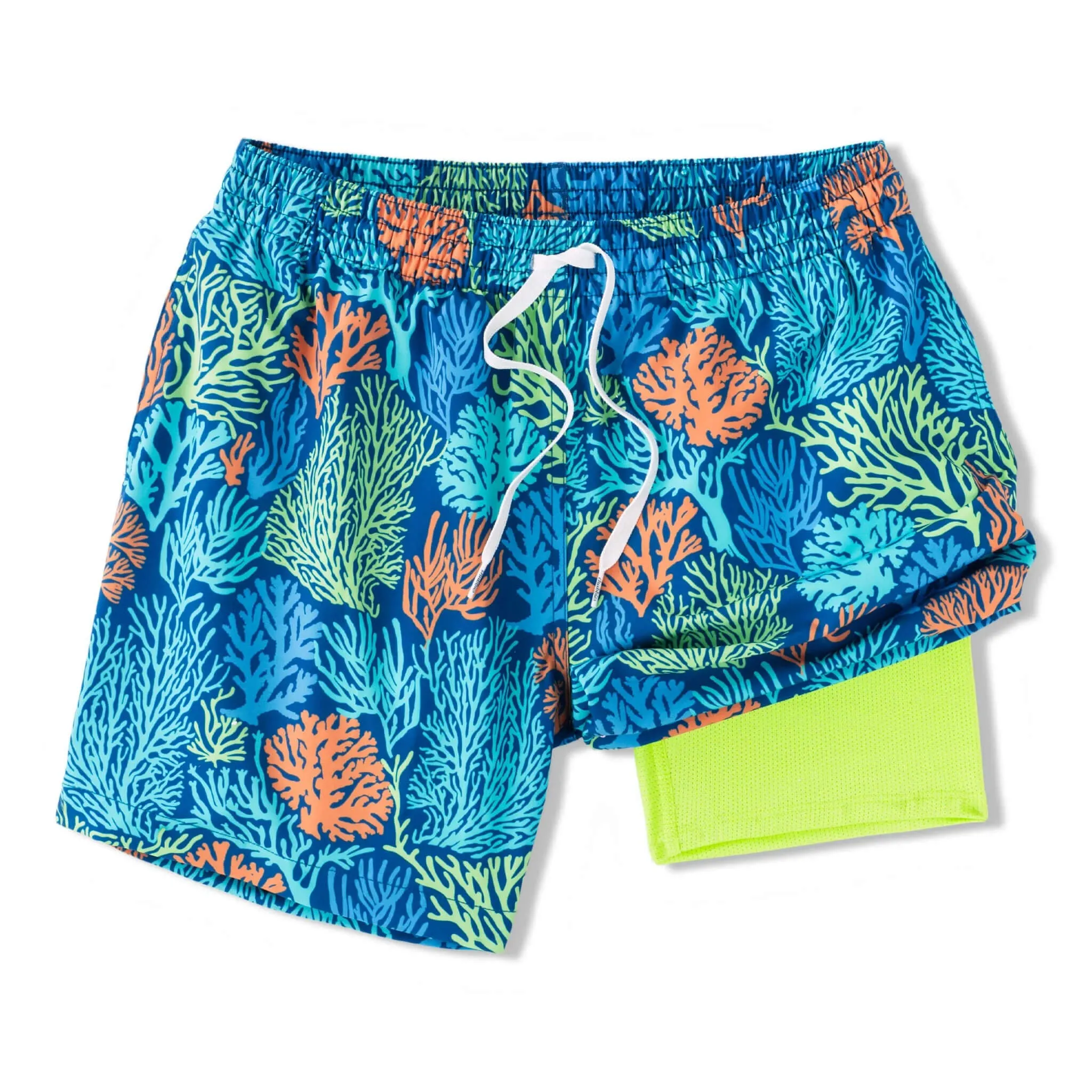 Mens Johnnie-O Chubbies 5.5-Inch The Coral Quarrels Swim Trunks - Bright Blue