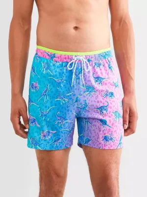 Mens Johnnie-O Chubbies 5.5-Inch The Dino Delights Swim Trunks - Turquoise/Aqua