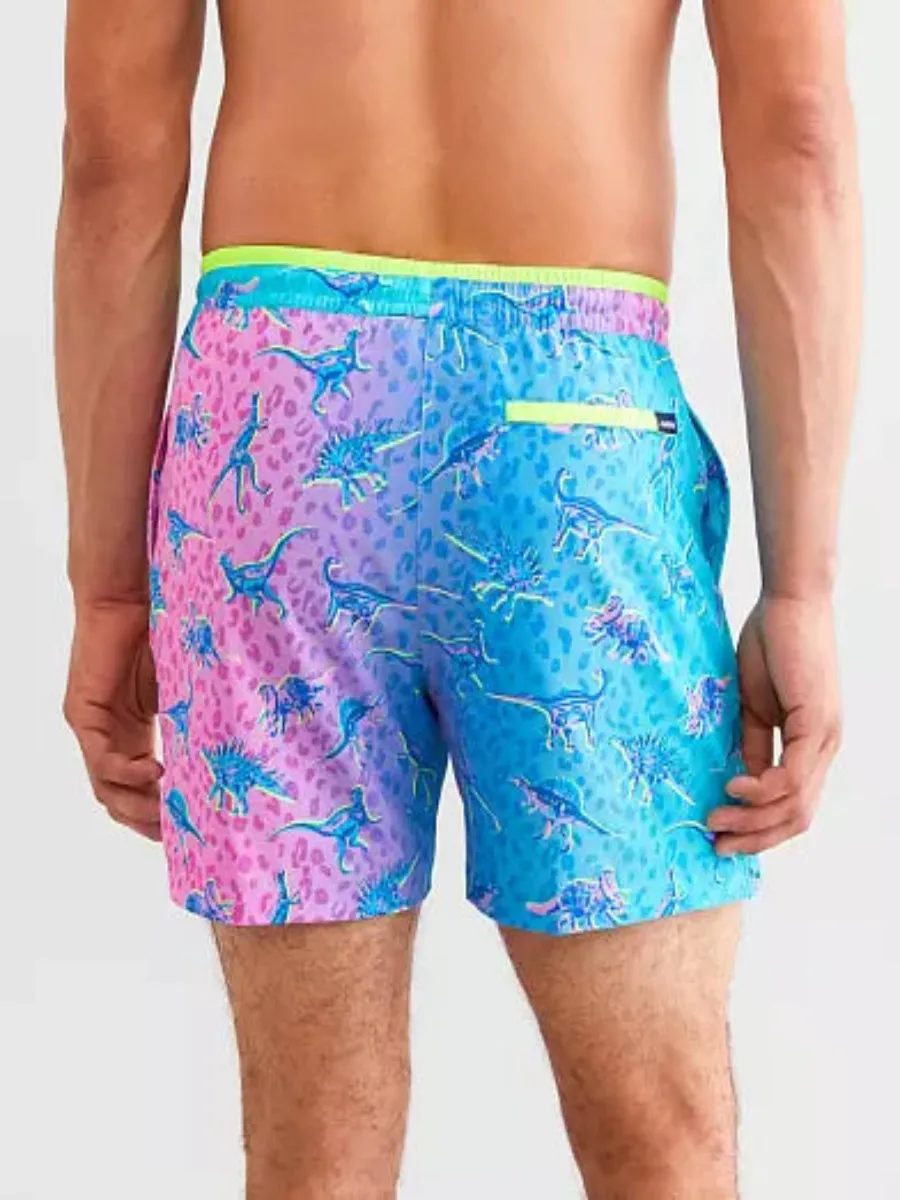 Mens Johnnie-O Chubbies 5.5-Inch The Dino Delights Swim Trunks - Turquoise/Aqua