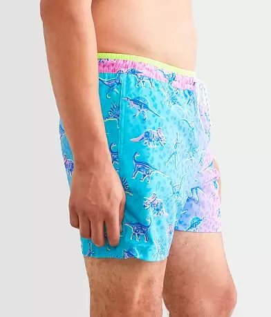 Mens Johnnie-O Chubbies 5.5-Inch The Dino Delights Swim Trunks - Turquoise/Aqua