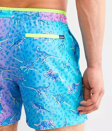 Mens Johnnie-O Chubbies 5.5-Inch The Dino Delights Swim Trunks - Turquoise/Aqua