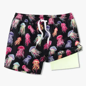 Mens Johnnie-O Chubbies 5.5-Inch The Don't Be Jellies Swim Trunks - Black - Pattern Base (Plaids)