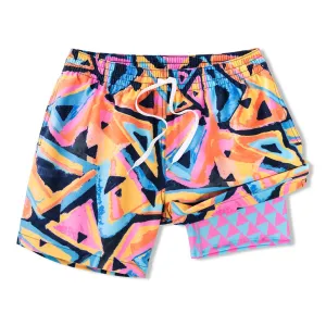 Mens Johnnie-O Chubbies 5.5-Inch The Exploding Nachos Swim Trunks - Bright Pink