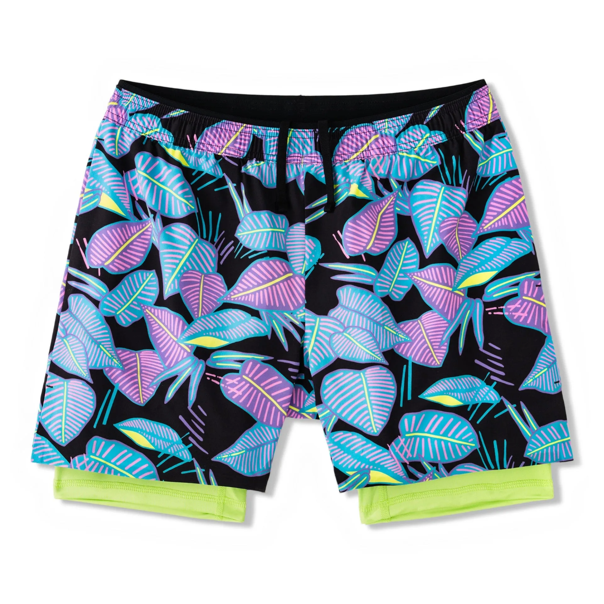 Mens Johnnie-O Chubbies 5.5-Inch The Fluorescent Funk Training Shorts - Black - Pattern Base (Plaids)