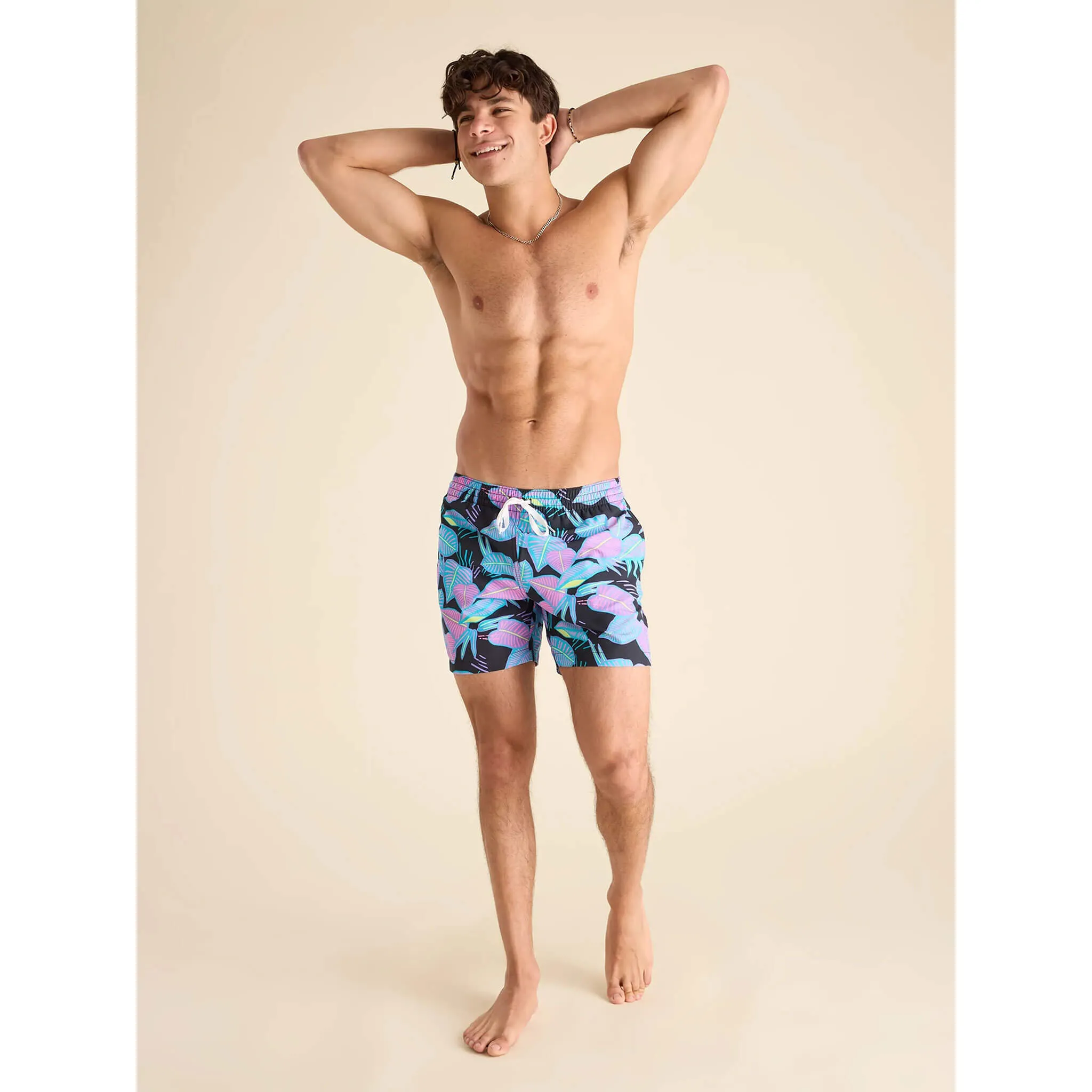 Mens Johnnie-O Chubbies 5.5-Inch The Fluorescent Funk Training Shorts - Black - Pattern Base (Plaids)