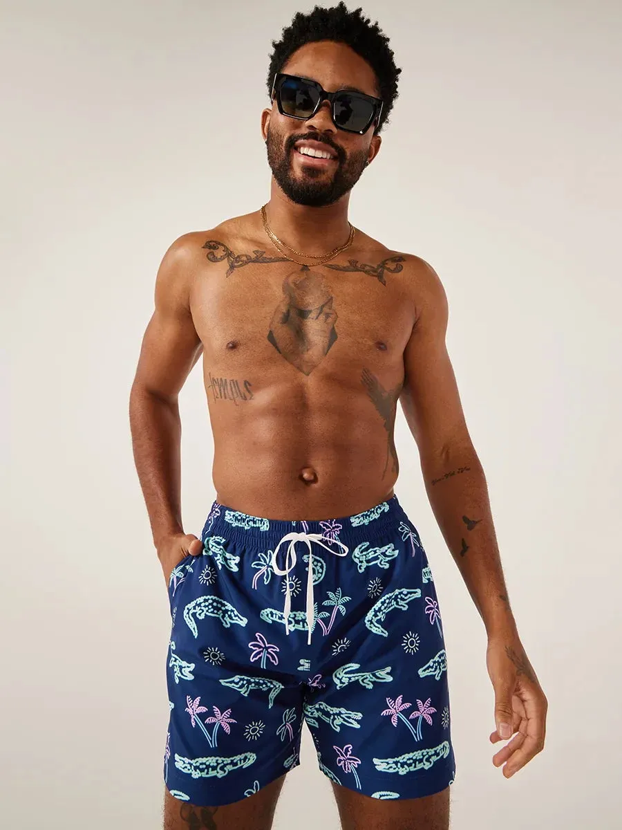 Mens Johnnie-O Chubbies 5.5-Inch The Neon Glades Swim Trunks - Navy