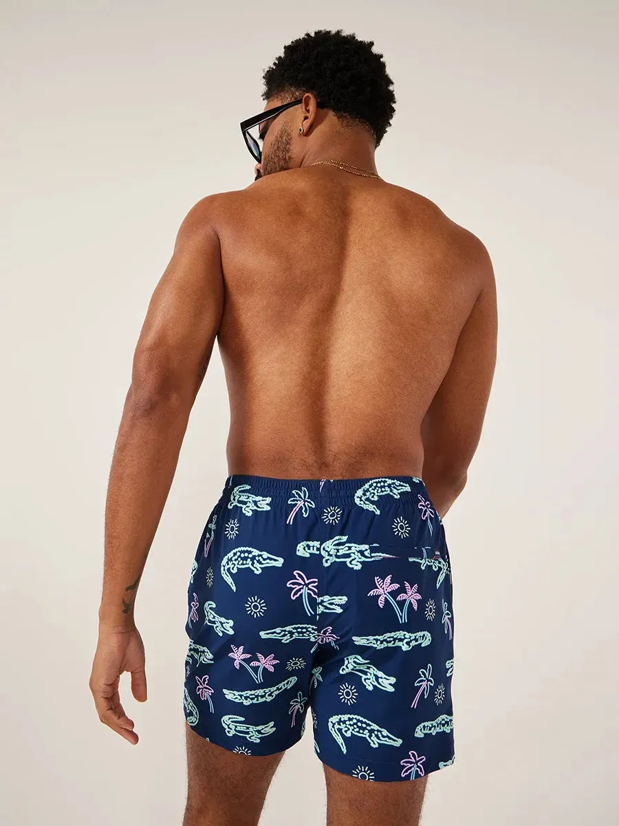 Mens Johnnie-O Chubbies 5.5-Inch The Neon Glades Swim Trunks - Navy
