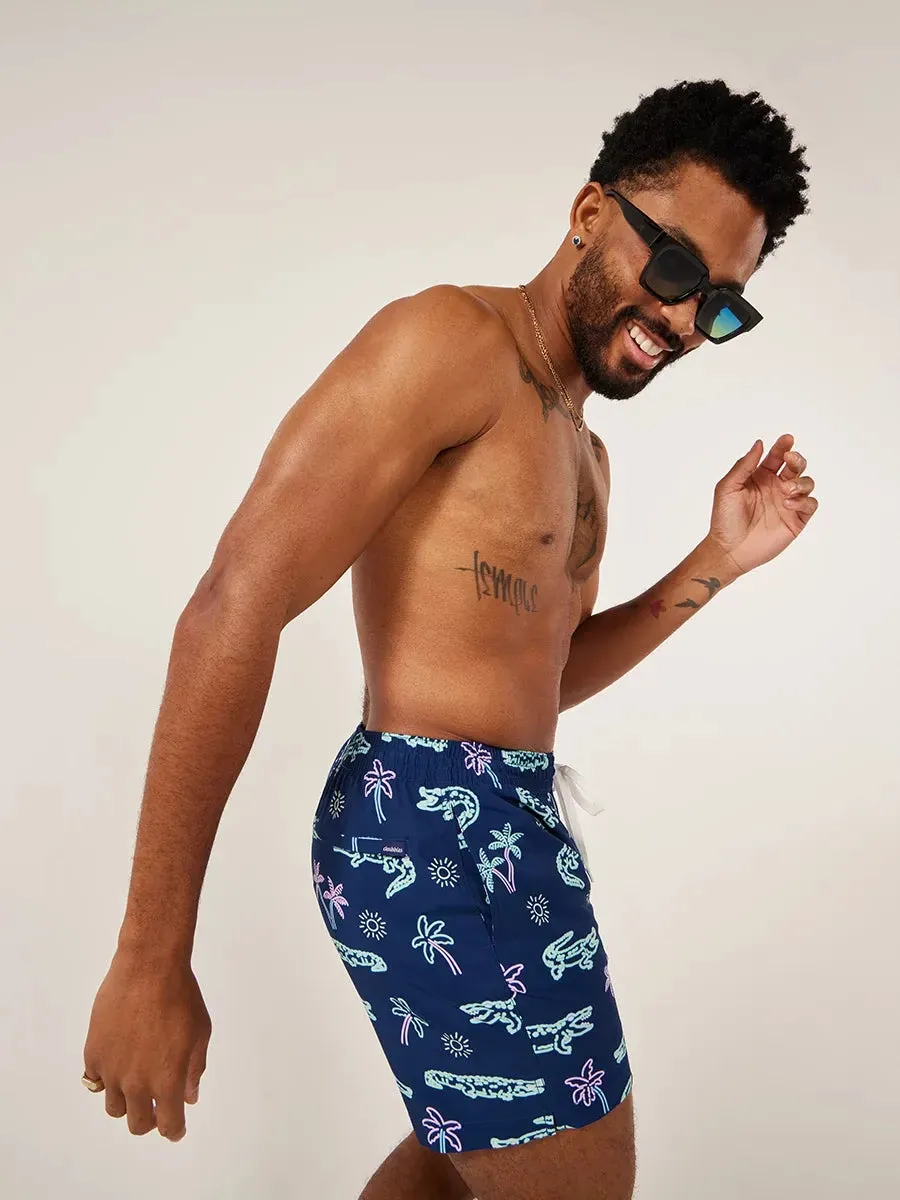 Mens Johnnie-O Chubbies 5.5-Inch The Neon Glades Swim Trunks - Navy