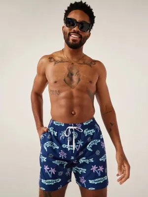 Mens Johnnie-O Chubbies 5.5-Inch The Neon Glades Swim Trunks - Navy