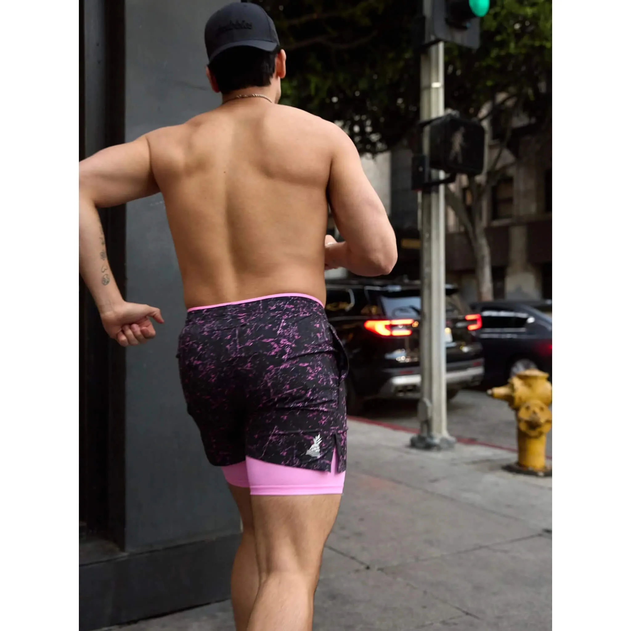 Mens Johnnie-O Chubbies 5.5-Inch The Pink Concretes Training Shorts - Bright Pink
