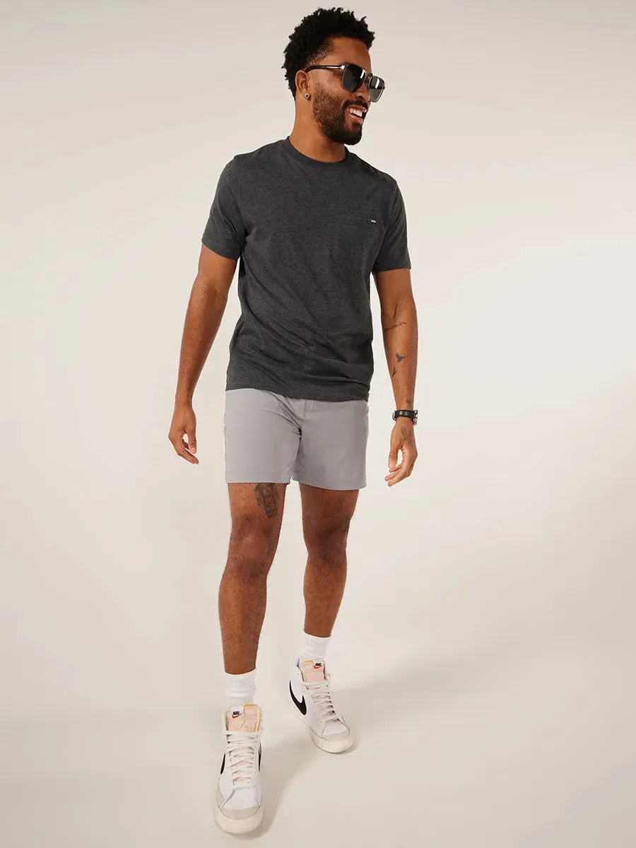Mens Johnnie-O Chubbies 6-Inch The World's Grayest Performance Shorts - Medium Grey - Solid
