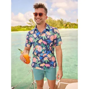 Mens Johnnie-O Chubbies The Big Bloomer Polo Shirt - Navy