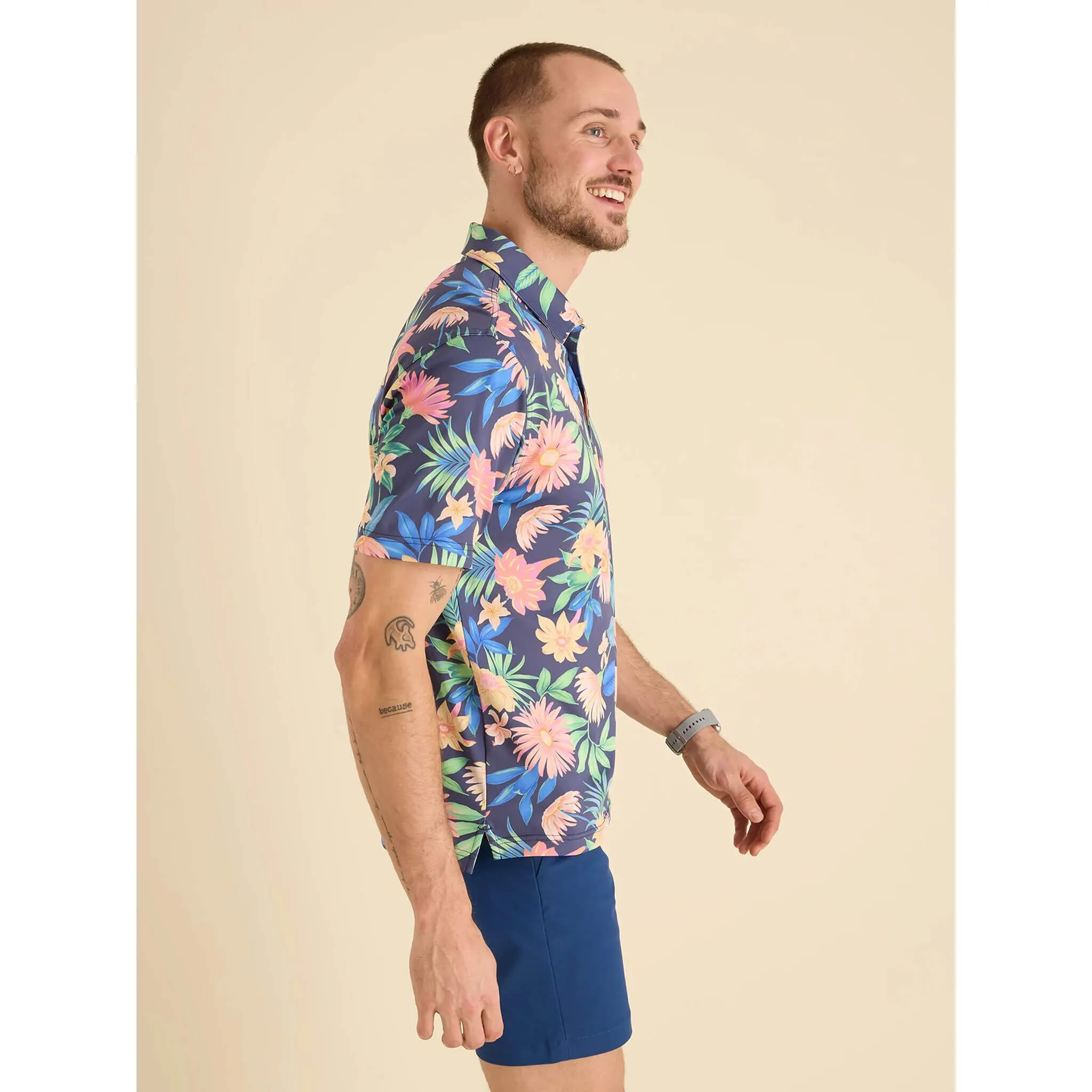 Mens Johnnie-O Chubbies The Big Bloomer Polo Shirt - Navy