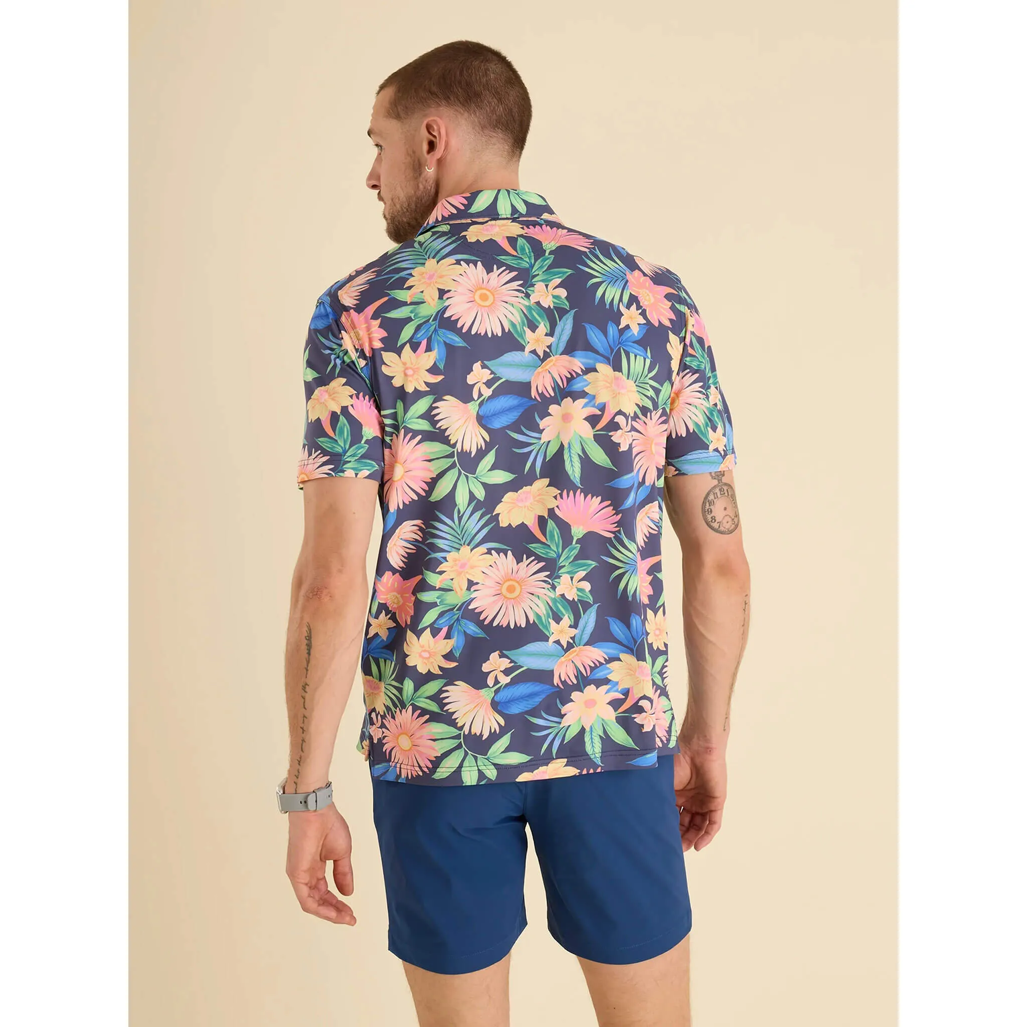 Mens Johnnie-O Chubbies The Big Bloomer Polo Shirt - Navy