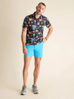 Mens Johnnie-O Chubbies The Black Light Night Performance Polo Shirt - Black - Pattern Base (Plaids)