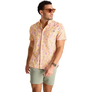 Mens Johnnie-O Chubbies The Fool Me Once Performance Short Sleeve Sport Shirt - Medium Orange