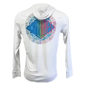 Mens Johnnie-O Chubbies The High Tide Long Sleeve Sun Hoodie T-Shirt - Off White - Solid