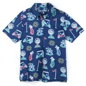 Mens Johnnie-O Chubbies The Liberty Cup Performance Polo Shirt - Navy
