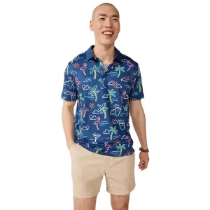 Mens Johnnie-O Chubbies The Neon Light Performance Polo Shirt - Navy