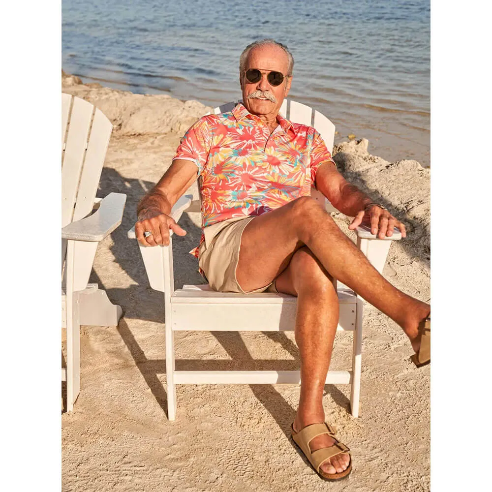 Mens Johnnie-O Chubbies The P.I. Performance Polo Shirt - Coral