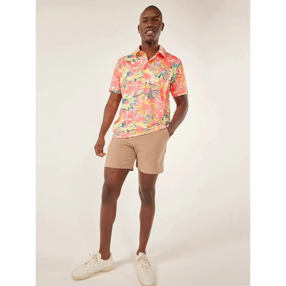 Mens Johnnie-O Chubbies The P.I. Performance Polo Shirt - Coral