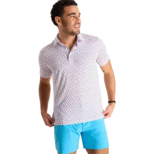 Mens Johnnie-O Chubbies The Shaken, Not Stirred Performance Polo Shirt - Optic White - Pattern Base (Includes Plaids)