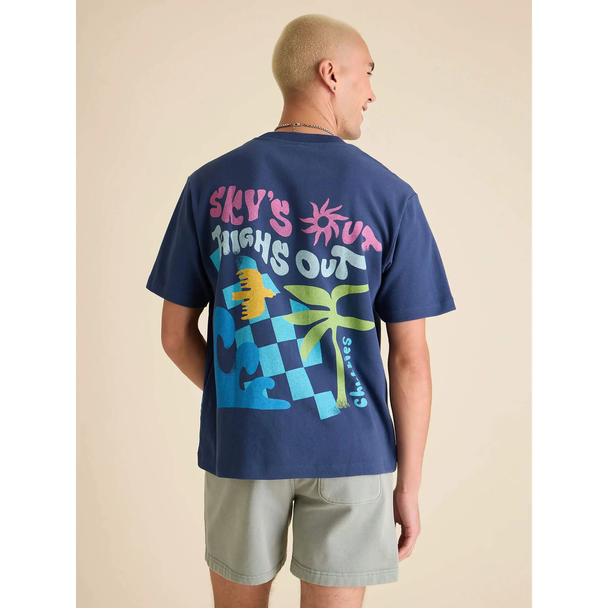 Mens Johnnie-O Chubbies The Sketchy Oversized T-Shirt - Navy