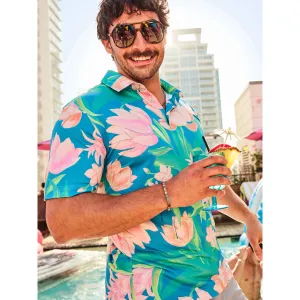 Mens Johnnie-O Chubbies The Stop & Smell The Roses Performance Polo Shirt - Bright Blue