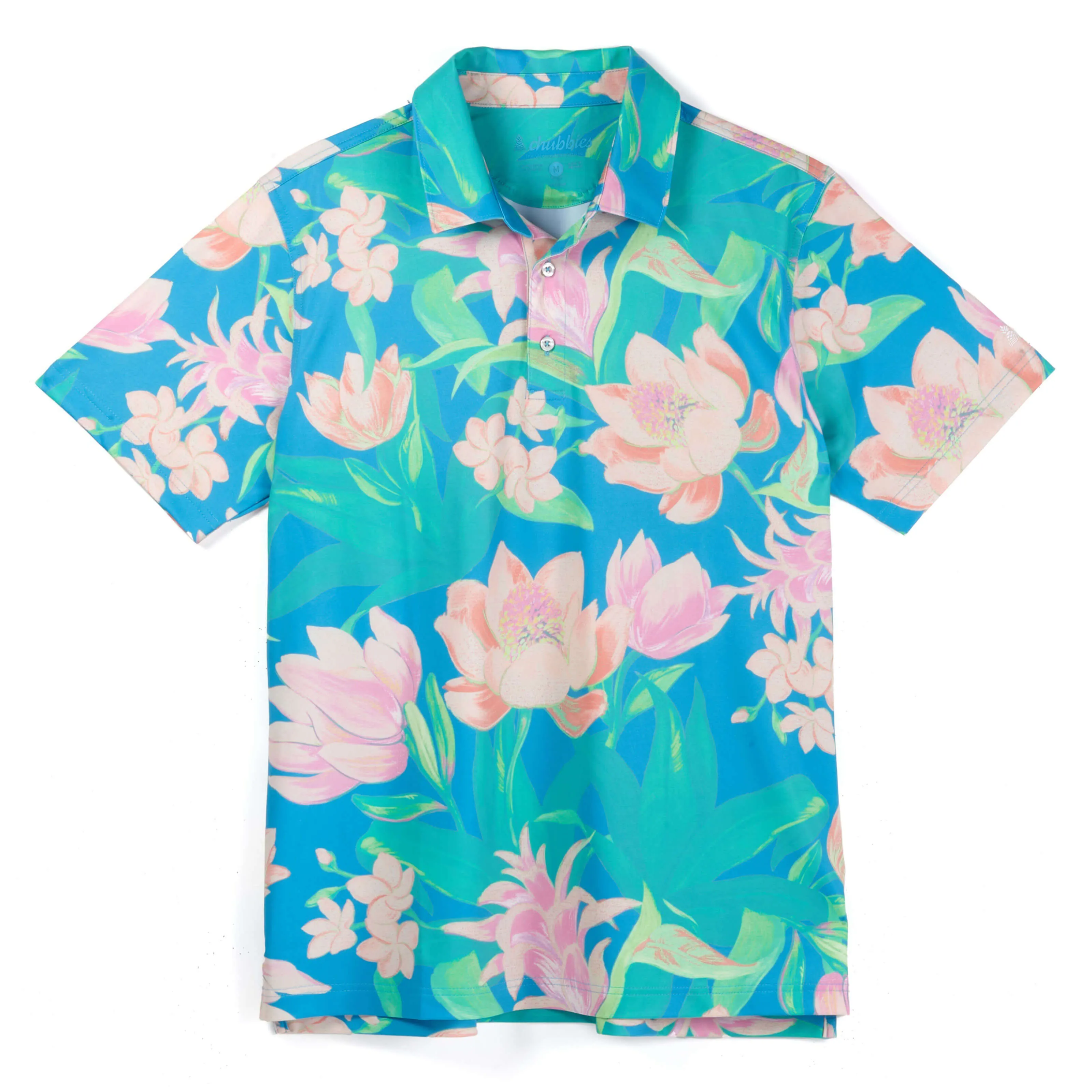 Mens Johnnie-O Chubbies The Stop & Smell The Roses Performance Polo Shirt - Bright Blue