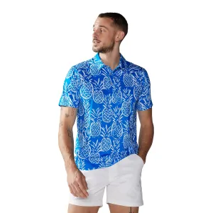 Mens Johnnie-O Chubbies The Thigh Napple Performance Polo Shirt - Medium Blue