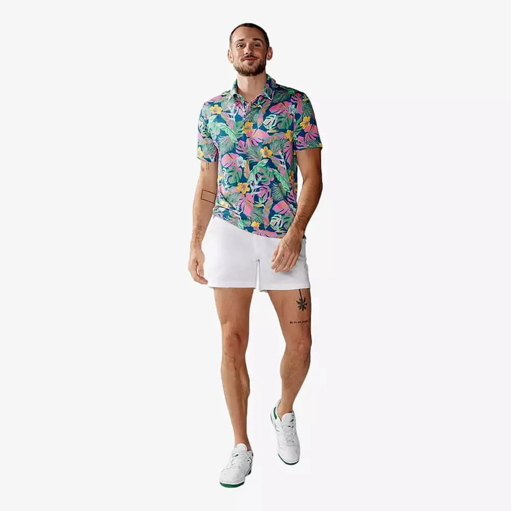 Mens Johnnie-O Chubbies The Wild Flower Wonder Performance Polo Shirt - Navy