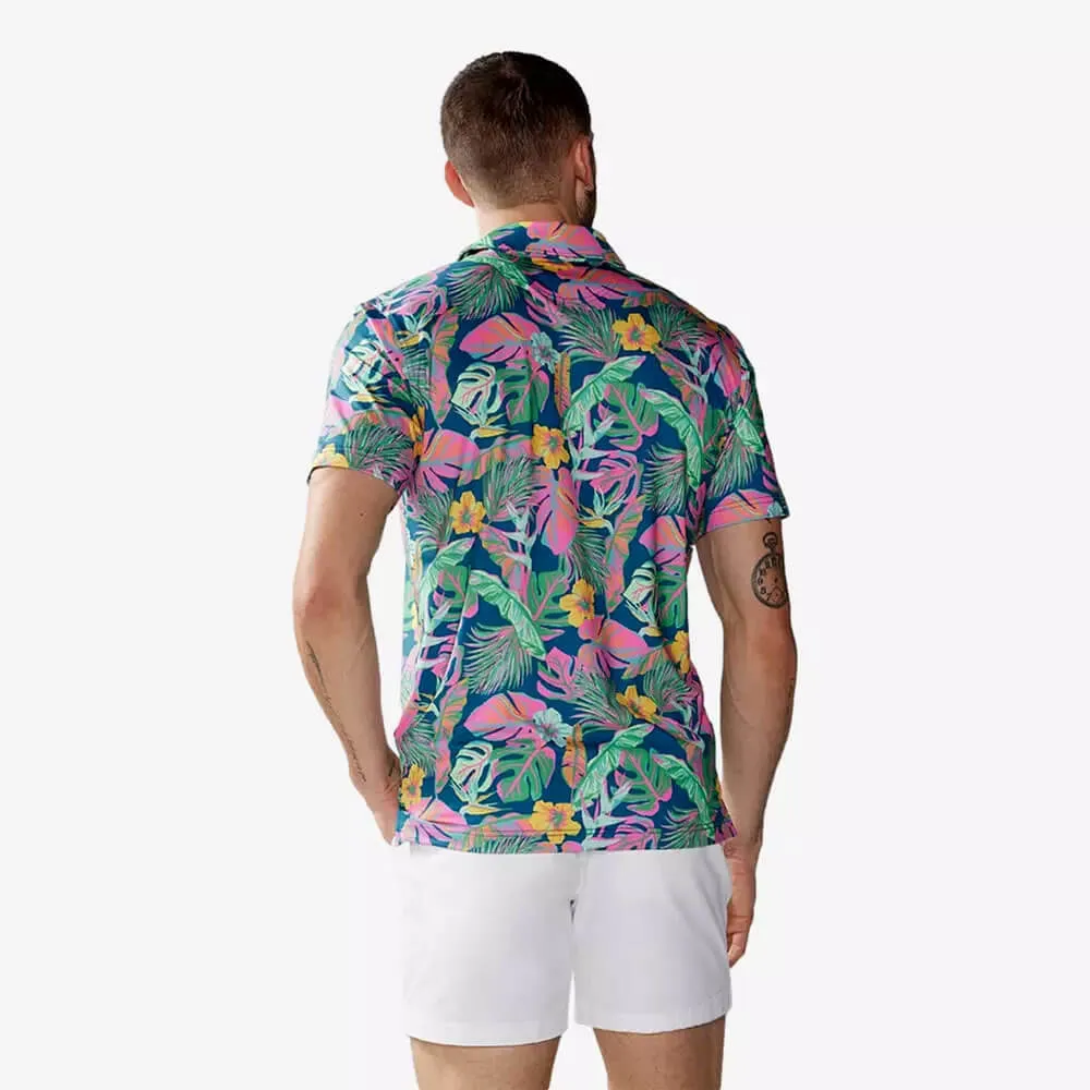 Mens Johnnie-O Chubbies The Wild Flower Wonder Performance Polo Shirt - Navy