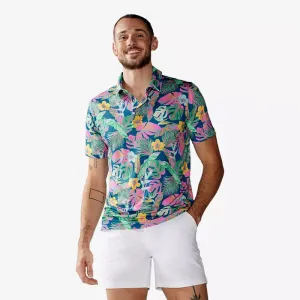 Mens Johnnie-O Chubbies The Wild Flower Wonder Performance Polo Shirt - Navy