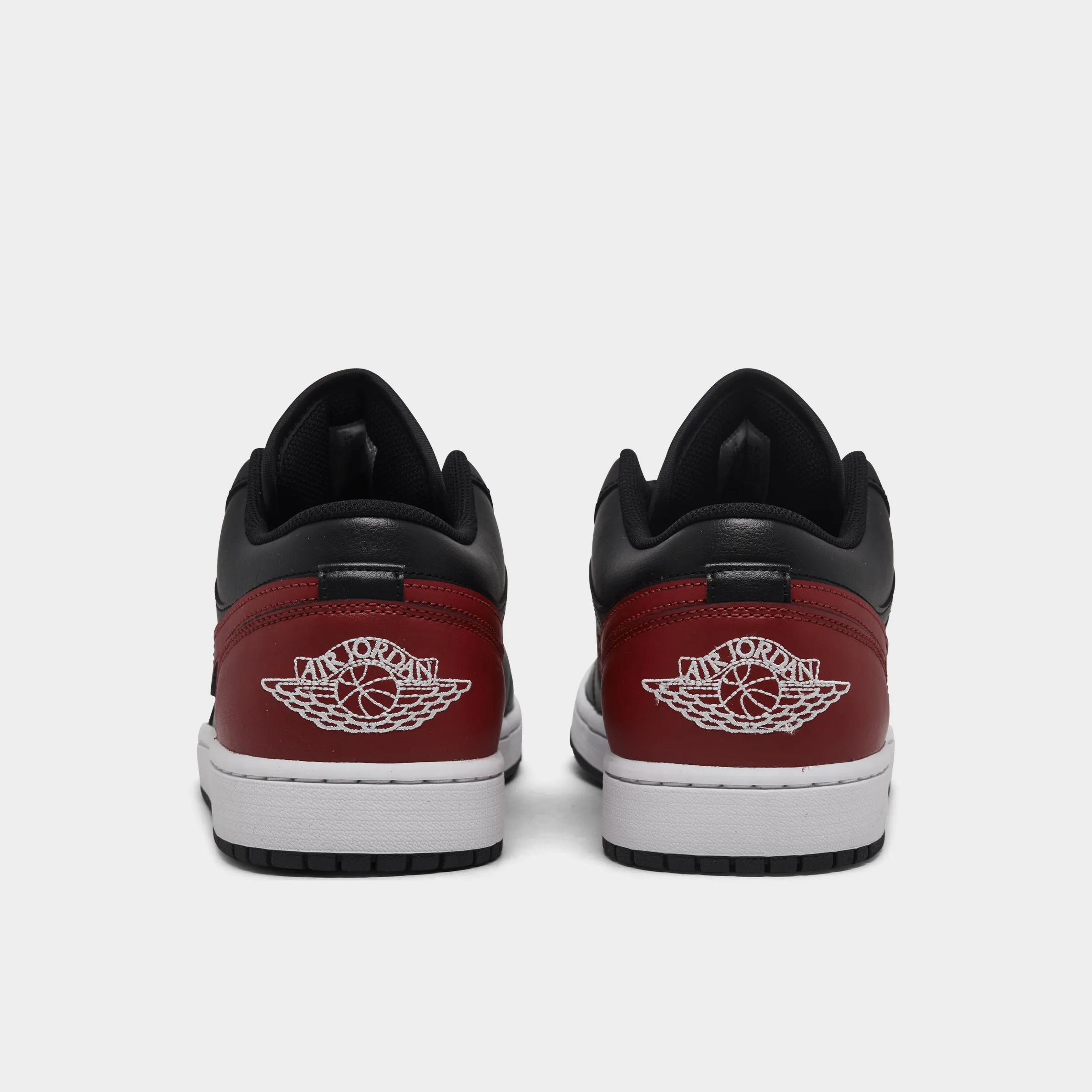 Mens Jordan Jordan 1 Low Black / Varsity Red - Summit White