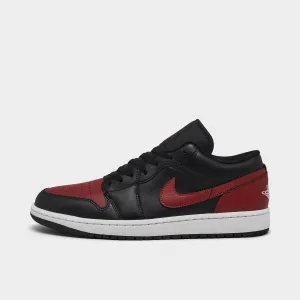 Mens Jordan Jordan 1 Low Black / Varsity Red - Summit White