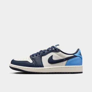 Mens Jordan Jordan 1 Low OG Obsidian / University Blue - Sail