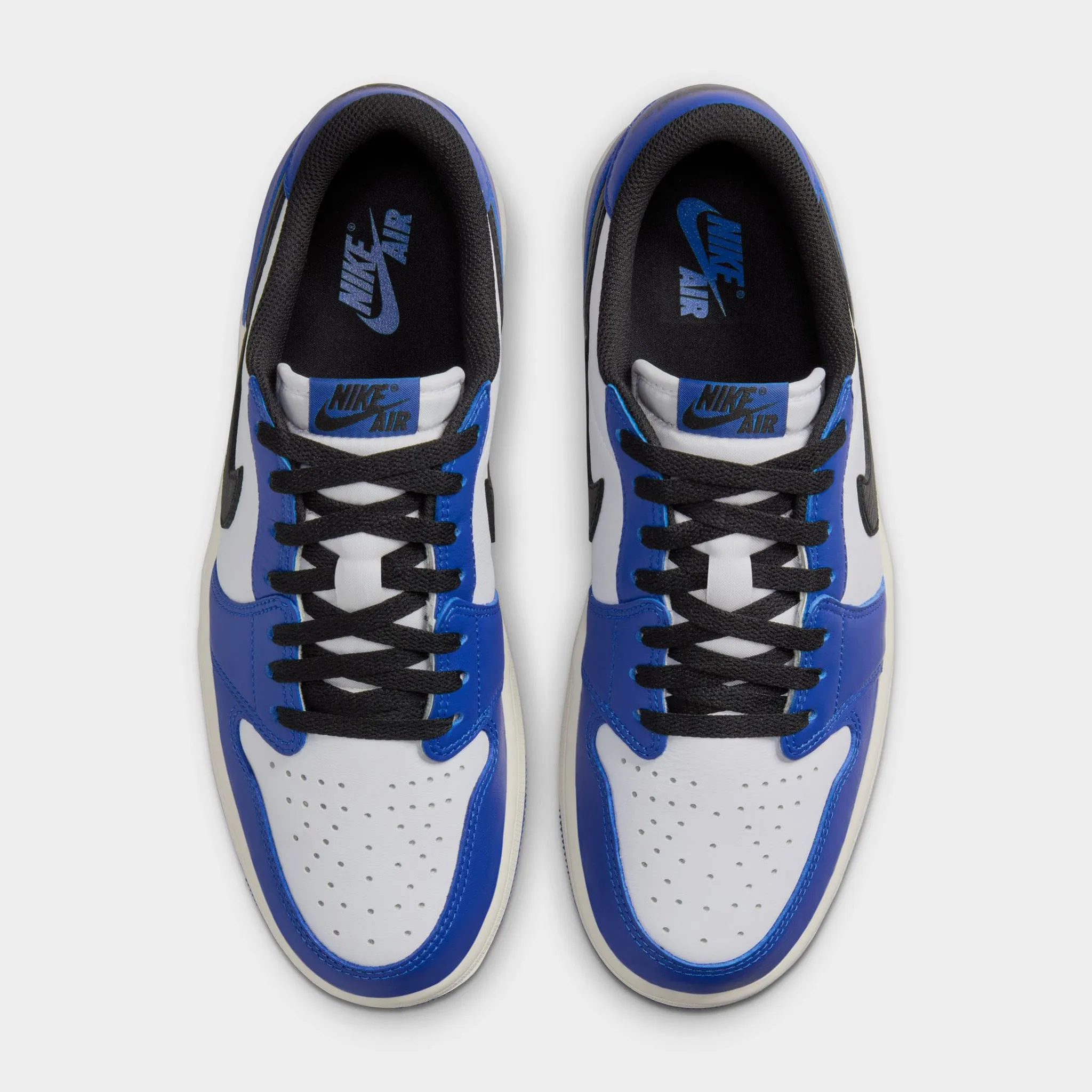 Mens Jordan Jordan 1 Low OG White / Black - Game Royal