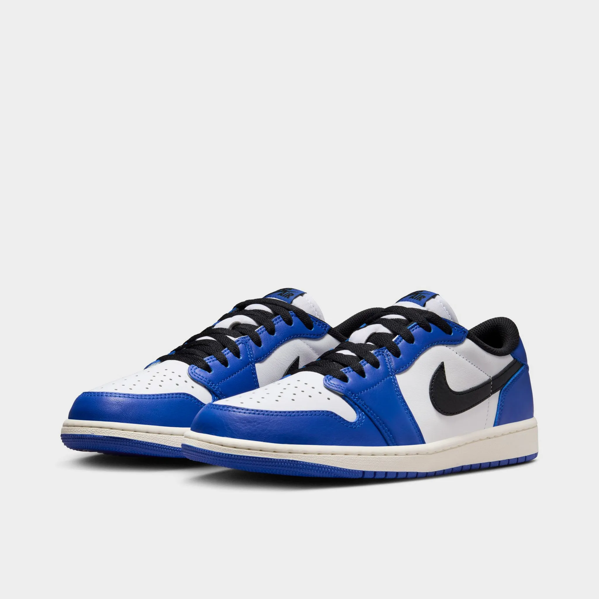 Mens Jordan Jordan 1 Low OG White / Black - Game Royal