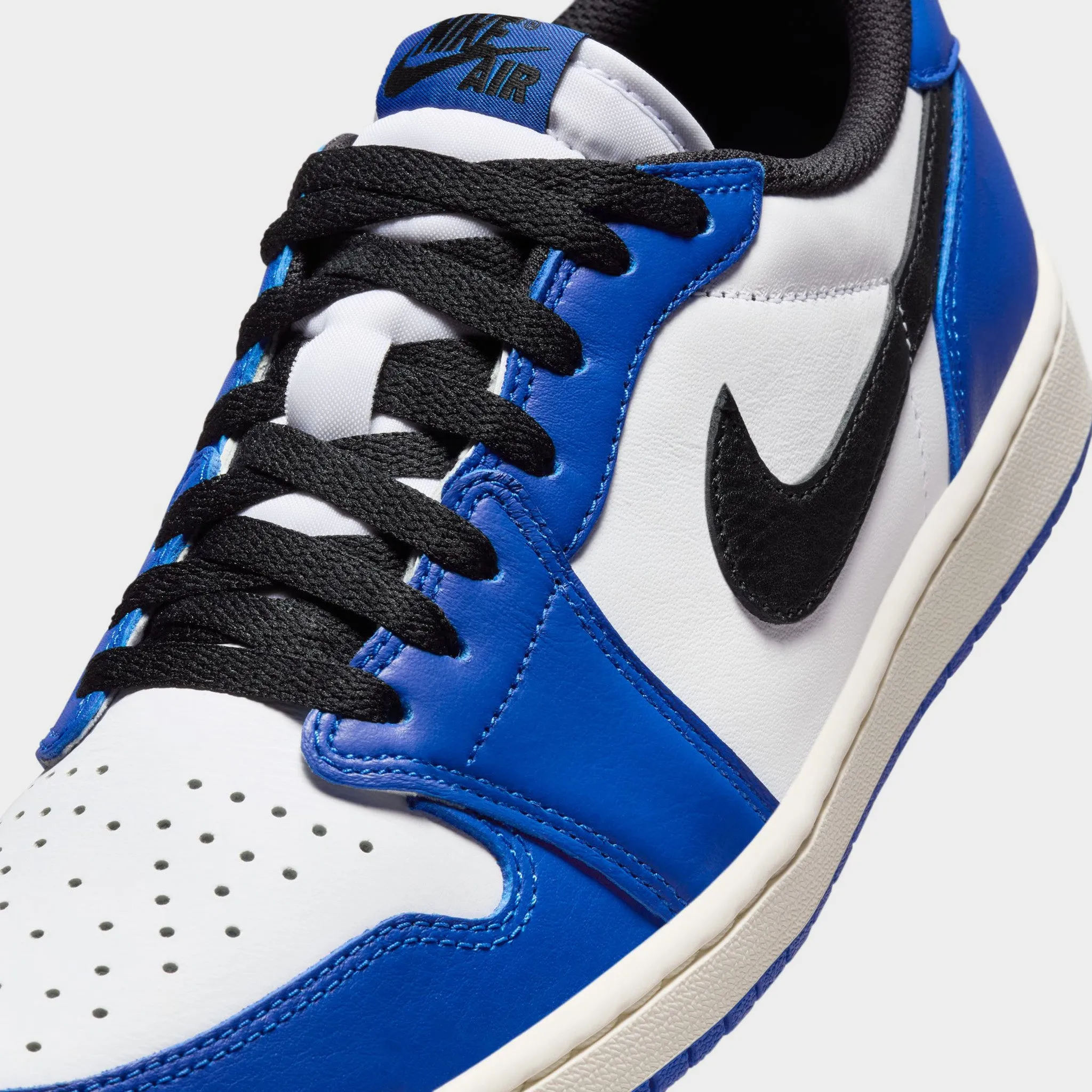 Mens Jordan Jordan 1 Low OG White / Black - Game Royal
