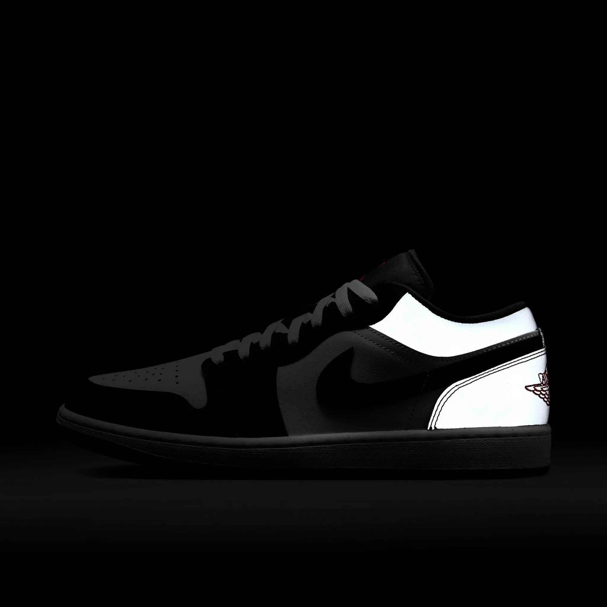 Mens Jordan Jordan 1 Low SE White / Fire Red - Black