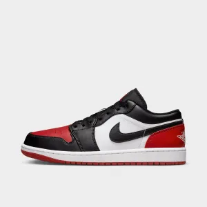 Mens Jordan Jordan 1 Low White / Black - Varsity Red