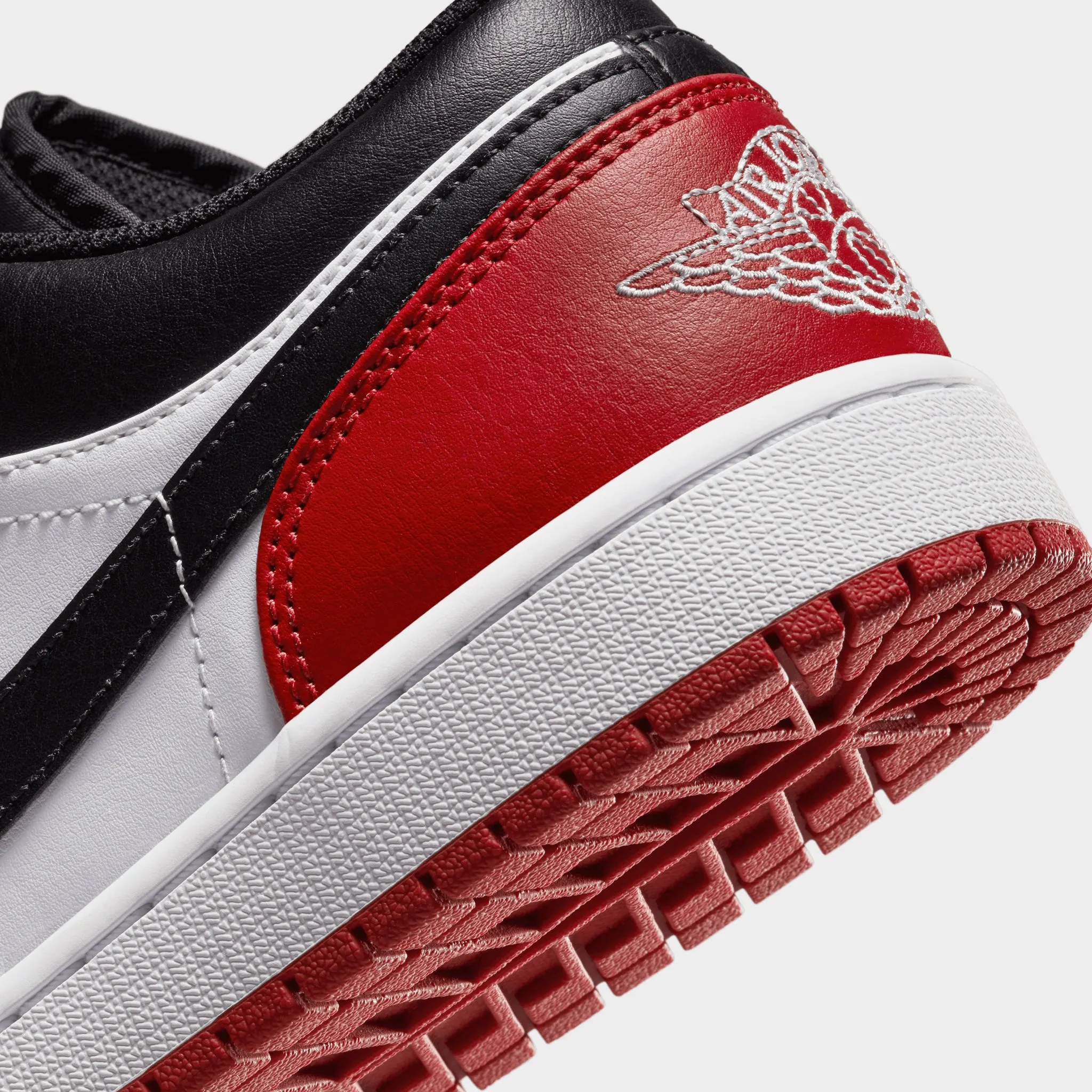 Mens Jordan Jordan 1 Low White / Black - Varsity Red